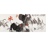 庾超然 小六尺《出水荷風(fēng)帶露香》 黃鶴樓書畫院院長