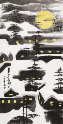 【已售】張春奇 三尺《月是故鄉(xiāng)明》 徐悲鴻紀念館藝術中心理事（詢價）