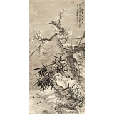 【已售】吳顯剛 四尺《雪中梅艷風(fēng)前竹》 貴州七星關(guān)美協(xié)主席