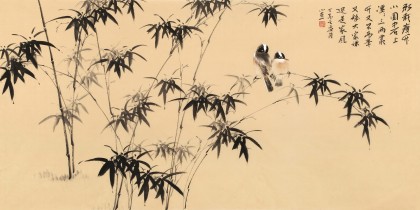 皇甫小喜 四尺《新栽瘦竹小園中》 河南著名花鳥畫家