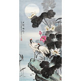 【已售】孫浩群 《月融融 情依依》 八十歲學(xué)院派繪畫名家（詢價）