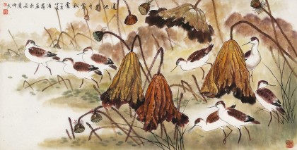 【已售】孫浩群 《蓮池自有賞秋處》 八十歲學(xué)院派繪畫名家（詢價）