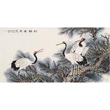 朱祖義 四尺《松鶴延年》 中國(guó)老子書畫院副院長(zhǎng)