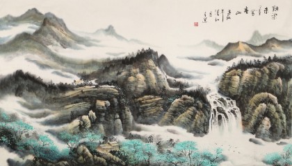 徐來(lái)選 六尺《點(diǎn)染朱墨寫春山》 河南美協(xié)會(huì)員