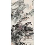 【已售】劉金河 四尺《山靜好讀書》 國(guó)家畫院山水名家