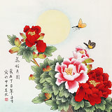 【已售】凌雪 四尺斗方《花好月圓》 北京美協(xié)會(huì)員