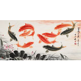 可定制 周升達(dá)四尺《富貴久魚》中國(guó)畫院國(guó)畫組長(zhǎng)（詢價(jià)）