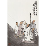 韓恩勝 四尺三開(kāi)《登高可羨少年場(chǎng)》中美協(xié)會(huì)員 水墨漫畫(huà)名家