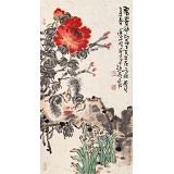 【已售】曲逸之 三尺《富貴神仙品》 河南省著名花鳥畫家