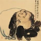 【已售】周自豪 四尺斗方《笑佛》 當(dāng)代著名禪意畫家