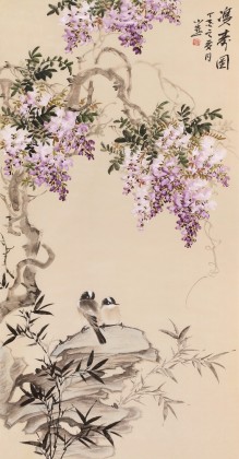 皇甫小喜 四尺《雙壽圖》 河南著名花鳥畫家