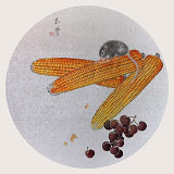 龐銀時 扇面《豐碩圖》 中美協(xié)會員