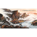 【已售】張慧仁 六尺《一夜秋風滿樹金》 廣西山水畫家協(xié)會常務(wù)理事