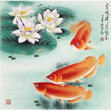 【已售】南海禪寺 妙林居士 四尺斗方《金龍連連送福來(lái)》