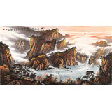 張慧仁 六尺《煙雨秋深水流長(zhǎng)》 廣西山水畫(huà)家協(xié)會(huì)常務(wù)理事