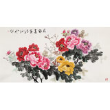 梁景欣 四尺《花開富貴》 青大美院學(xué)院派畫家