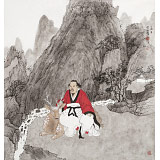 趙開(kāi)新 四尺斗方《山水清音圖》中美協(xié)會(huì)員 國(guó)家畫(huà)院畫(huà)家（詢(xún)價(jià)）