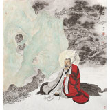 趙開新 四尺斗方《坐禪圖》 中美協(xié)會員 國家畫院畫家（詢價）