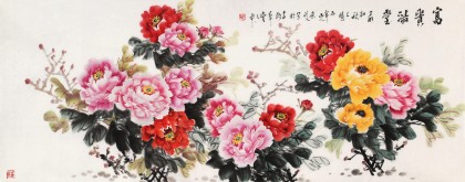 【已售】梁景欣 小六尺《富貴滿堂》 青大美院學院派畫家