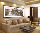 【已售】蔣元發(fā) 小六尺《秋山帆影》 廣西著名山水畫家