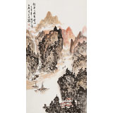 【已售】庾超然 三尺《輕舟已過萬重山》 黃鶴樓書畫院院長