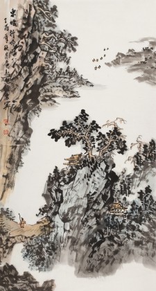 【已售】庾超然 三尺《東坡行吟圖》 黃鶴樓書畫院院長