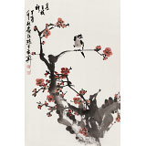 庾超然 四尺三開《春在枝頭》 黃鶴樓書畫院院長