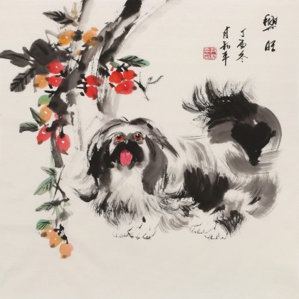 【已售】尹和平 四尺斗方《興旺》 當代鄉(xiāng)土童趣繪畫名家