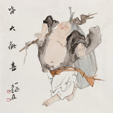 曹建濤 四尺斗方《皆大歡喜》 獨(dú)具特色水墨人物畫家