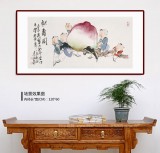 【已售】曹建濤 三尺《獻(xiàn)壽圖》 獨(dú)具特色水墨人物畫家