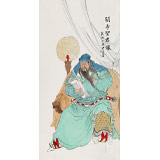 【已售】曹建濤 四尺《關(guān)帝圣君像》 獨(dú)具特色水墨人物畫家