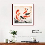 【已售】周升達 四尺斗方《富貴久魚》 中國畫院國畫組長（微信詢價）