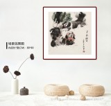 【已售】尹和平 四尺斗方《百財興旺》 當代鄉(xiāng)土童趣繪畫名家