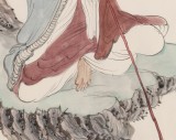 曹建濤 四尺《杖錫摩陀尊者》 獨(dú)具特色水墨人物畫家