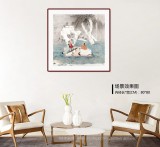 趙開新 四尺斗方《聽琴圖》 中美協(xié)會(huì)員 國(guó)家畫院畫家（詢價(jià)）