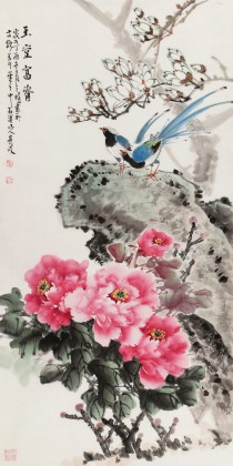 【已售】梁景欣 三尺《玉堂富貴》 青大美院學(xué)院派畫家