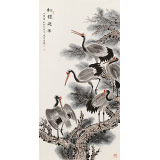 【已售】朱祖義 四尺《松鶴延年》 中國(guó)老子書畫院副院長(zhǎng)