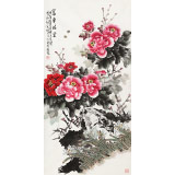 【已售】梁景欣 四尺《富貴滿堂》 青大美院學院派畫家