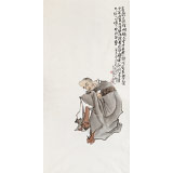 曹建濤 四尺《菩提本無(wú)樹(shù)》獨(dú)具特色水墨人物畫家