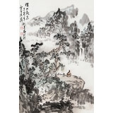 庾超然 四尺三開《溪山觀泉》 黃鶴樓書畫院院長
