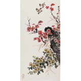 鄒本財 四尺三開《麻雀報喜》 公主嶺市美協(xié)常務(wù)副主席