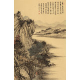 【已售】吳顯剛 四尺三開《深山隱居圖》 貴州七星關(guān)美協(xié)主席