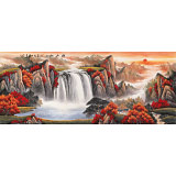 吳東 小八尺《秋山旭日》 著名易經(jīng)風(fēng)水畫(huà)家