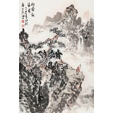 庾超然 四尺三開(kāi)《松蔭觀瀑圖》 黃鶴樓書(shū)畫(huà)院院長(zhǎng)