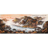 【已售】張慧仁 小八尺《紫氣東來旭日升》廣西山水畫家協(xié)會常務理事