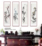 【已售】庾超然 四條屏《梅蘭竹菊》 黃鶴樓書畫院院長