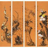 【已售】何華賢 四條屏《梅蘭竹菊》 潁淮書畫名家