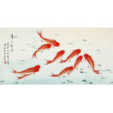 【已售】凌雪 三尺《年年有余》 北京美協(xié)會員