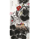 朱祖義 四尺荷花圖《荷香雅韻》 中國(guó)老子書畫院副院長(zhǎng)