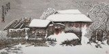 王永剛 四尺雪景山水《老屋飛雪》 國家一級美術師